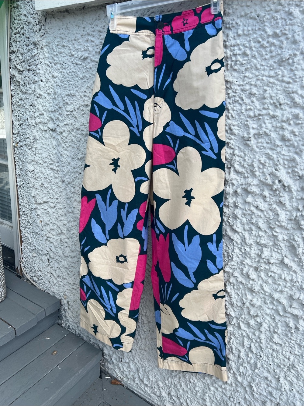 Marimekko Floral Wide-Leg women’s Pants - Navy, Cream & Pink